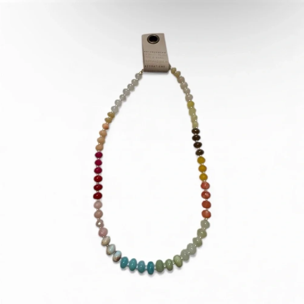 Anthropologie Multicolor Beaded Stone Necklace - Picture 2 of 2